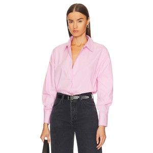 NWT Revolve Steve Madden Poppy Top Button Down Shirt in Pink Tulle Size M